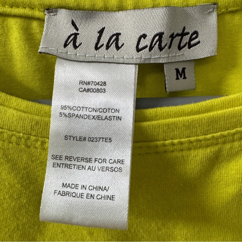 A La Carte Neon Yellow Short Sleeve Crewneck Tee - Picture 3 of 7